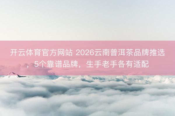 开云体育官方网站 2026云南普洱茶品牌推选，5个靠谱品牌，生手老手各有适配
